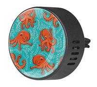BestIdeas 2 clips de ventilación ambientador de coche con divertidos dibujos animados pulpo azul hojas, aromaterapia difusor de aceite esencial