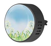BestIdeas 2 clips de ventilación ambientador de coche con el diente de león de cultivo bajo el cielo azul, difusor de aceites esenciales de aromaterapia