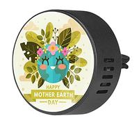 BestIdeas 2 clips de ventilación ambientador de coche con feliz día de la madre tierra con lindo planeta, difusor de aceites esenciales de aromaterapia