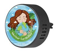 BestIdeas 2 clips de ventilación ambientador de coche con feliz día de la madre tierra, difusor de aceite esencial de aromaterapia