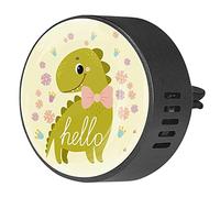 BestIdeas 2 clips de ventilación ambientador de coche con Hello Cute Dinosaur Baby, difusor de aceite esencial de aromaterapia