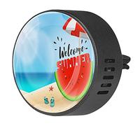BestIdeas 2 clips de ventilación ambientador de coche con Hello Summer Beach Sandía, aromaterapia difusor de aceites esenciales