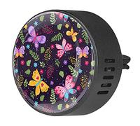 BestIdeas 2 clips de ventilación ambientador de coche con hojas de mariposas oscuras, difusor de aceites esenciales de aromaterapia