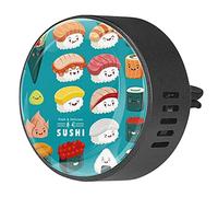 BestIdeas 2 clips de ventilación ambientador de coche con Japón Sushi Azul, aromaterapia difusor de aceite esencial