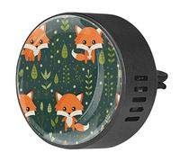 BestIdeas 2 clips de ventilación ambientador de coche con lindo bosque de zorro de dibujos animados, difusor de aceites esenciales de aromaterapia