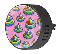 BestIdeas 2 clips de ventilación ambientador de coche con lindo unicornio caca rosa, aromaterapia difusor de aceite esencial