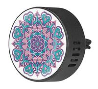BestIdeas 2 clips de ventilación ambientador de coche con mandala Boho flores indias, aromaterapia difusor de aceite esencial