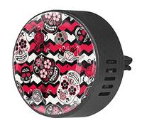 BestIdeas 2 clips de ventilación ambientador de coche con patrón de calaveras florales divertido, difusor de aceites esenciales de aromaterapia