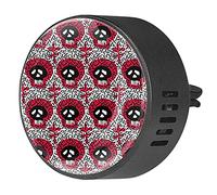 BestIdeas 2 clips de ventilación ambientador de coche con patrón de calaveras vintage divertido, difusor de aceites esenciales de aromaterapia
