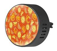 BestIdeas 2 clips de ventilación ambientador de coche con patrón de clementina naranja amarillo, difusor de aceites esenciales de aromaterapia