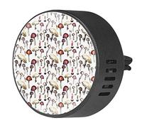 BestIdeas 2 clips de ventilación ambientador de coche con patrón de hongos salvajes pintado a mano, difusor de aceites esenciales de aromaterapia