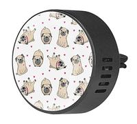 BestIdeas 2 clips de ventilación ambientador de coche con perro blanco Pug, difusor de aceites esenciales de aromaterapia