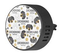 BestIdeas 2 clips de ventilación ambientador de coche con perro salchicha perro pata, patrón de raza, difusor de aceites esenciales de aromaterapia