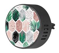 BestIdeas 2 clips de ventilación ambientador de coche con planta geométrica hexágono, difusor de aceites esenciales de aromaterapia