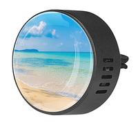 BestIdeas 2 clips de ventilación ambientador de coche con playa azul cielo, difusor de aceite esencial de aromaterapia