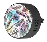 BestIdeas 2 clips de ventilación ambientador de coche con plumas dibujadas a mano, difusor de aceites esenciales de aromaterapia