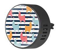 BestIdeas 2 clips de ventilación ambientador de coche con raya de alpaca Llama, difusor de aceites esenciales de aromaterapia