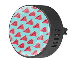 BestIdeas 2 clips de ventilación ambientador de coche con rodajas triangulares sandía telón de fondo turquesa, difusor de aceites esenciales de aromaterapia