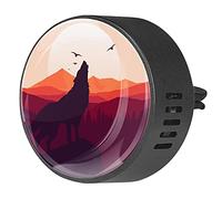 BestIdeas 2 clips de ventilación ambientador de coche con rojo lobo, difusor de aceite esencial de aromaterapia