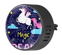 BestIdeas 2 clips de ventilación ambientador de coche con unicornio azul, difusor de aceite esencial de aromaterapia