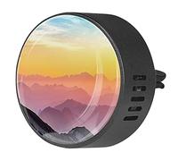 BestIdeas 2 clips de ventilación ambientador de coche con vista al paisaje de la puesta del sol, aromaterapia difusor de aceite esencial