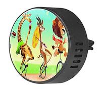 BestIdeas 2 clips de ventilación ambientador de coche con zoológico elefante jirafa ciervo y león, difusor de aceites esenciales de aromaterapia