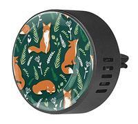 BestIdeas 2 clips de ventilación ambientador de coche con zorros verde animal, difusor de aceites esenciales de aromaterapia