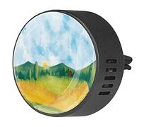 BestIdeas 2 clips de ventilación ambientadores de coche con acuarela granja paisaje, aromaterapia difusor de aceites esenciales