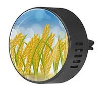 BestIdeas 2 clips de ventilación ambientadores de coche con flores de cultivo de arroz en el campo, difusor de aceites esenciales de aromaterapia