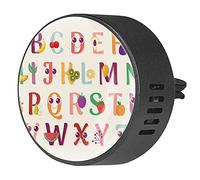 BestIdeas 2 clips de ventilación ambientadores de coche con linda fruta del alfabeto, difusor de aceites esenciales de aromaterapia