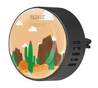 BestIdeas 2 clips de ventilación ambientadores de coche con paisaje de cactus salvaje oeste, difusor de aceites esenciales de aromaterapia