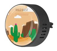 BestIdeas 2 clips de ventilación ambientadores de coche con paisaje de cactus salvaje oeste, difusor de aceites esenciales de aromaterapia