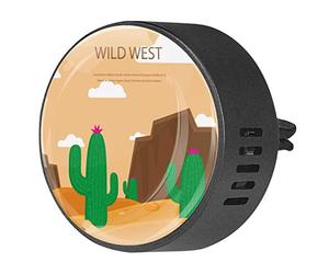 BestIdeas 2 clips de ventilación ambientadores de coche con paisaje de cactus salvaje oeste, difusor de aceites esenciales de aromaterapia
