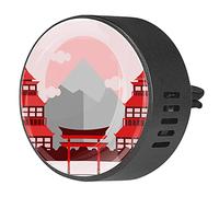 BestIdeas 2 clips de ventilación ambientadores de coche con santuario japonés rojo, difusor de aceites esenciales de aromaterapia