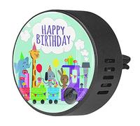 BestIdeas 2 clips de ventilación ambientadores de coche con zoológico de animales de feliz cumpleaños, difusor de aceites esenciales de aromaterapia