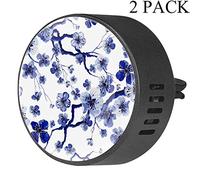 BestIdeas 2 clips de ventilación para coche, ambientador con flor de ciruelo azul, difusor de aceite esencial de aromaterapia de fragancia de orquídea