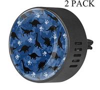 BestIdeas 2 clips de ventilación para coche, ambientador con siluetas de dinosaurio azul, difusor de aceite esencial de aromaterapia de fragancia de orquídea