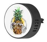 BestIdeas Ambientador de coche con 2 clips de ventilación con piña de frutas con gafas de sol, fragancia Ocean Breeze, difusor de aceites esenciales para aromaterapia