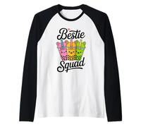 Bestie Squad Kawaii Bubble Tea Besties BFF Mejores amigos Camiseta Manga Raglan