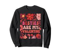 Besties Are My Valentine Floral Heart Matching Friends Sudadera