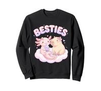 Besties Axolotl Capybara Bubble Tea Lindo Kawaii Anime Animal Sudadera
