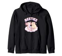 Besties Axolotl Capybara Bubble Tea Lindo Kawaii Anime Animal Sudadera con Capucha