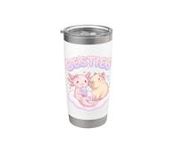 Besties Axolotl Capybara Bubble Tea Lindo Kawaii Anime Animal Vaso térmico de acero inoxidable de doble pared