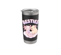 Besties Axolotl Capybara Bubble Tea Lindo Kawaii Anime Animal Vaso térmico de acero inoxidable de doble pared