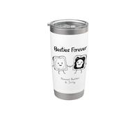 Besties Forever Girlfriend Best Friend Mantequilla de maní y gelatina Vaso térmico de acero inoxidable de doble pared