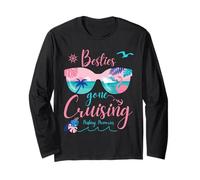 Besties Gone Cruising Matching Womens Girls Cruise Manga Larga
