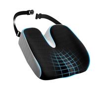 Bestiry Seat Cushion for Truck Driver Cushion for Car Seat Driver to Raise Height Tailbone Pain Relief Cushion Memory Foam Car Seat Cushion, Umbar Support Pillow(Black),Black