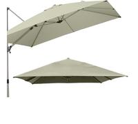 Bestiry Sombrilla Cuadrada para Patio de 2,44 m x 2,44 m, Tela de Repuesto con 8 Varillas, para Piscina, jardín, con Parte Superior voladiza (Gris Topo, 2,5 m [8'] - Parte Superior Individual)
