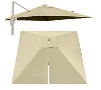 Bestiry Sombrilla voladiza Cuadrada de 2,4 m y 3 m con 8 Varillas, Tela de Repuesto para sombrilla de Patio, Cubierta Superior de sombrilla desplazada para Piscina, Lona Anti-UV