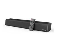 BESTISAN - Barra de Sonido Delgada de 50 vatios para TV con HDMI, óptico, coaxial, AUX, conexión de Disco USB y Bluetooth 5.0, Audio de 3 Modos de Ecualizador, Graves y Agudos Ajustables, 16 Pulgadas